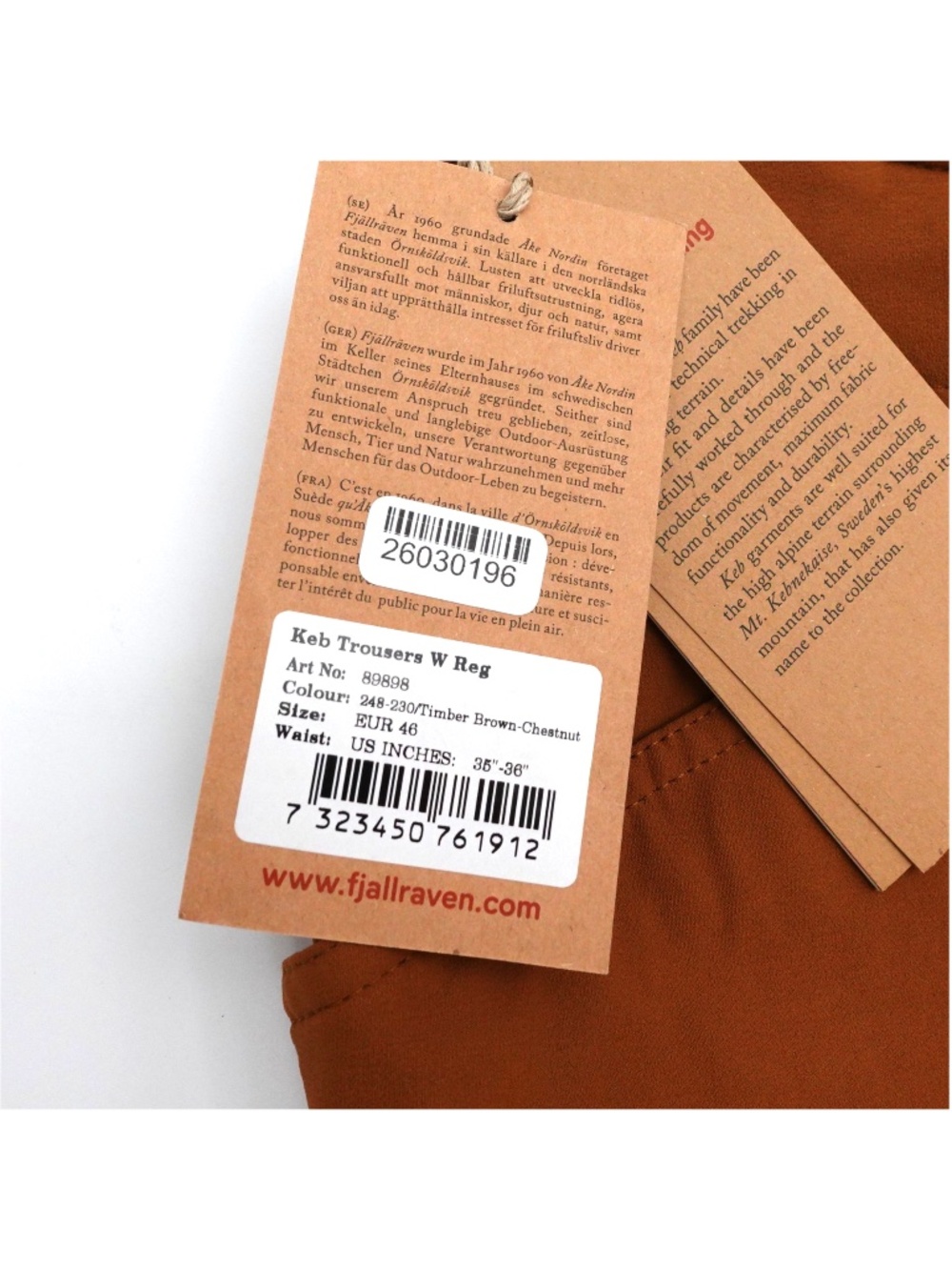 NEW Women's Fjallraven Keb Trousers 89898-248-230 Timber Brown - Picture 3 of 16